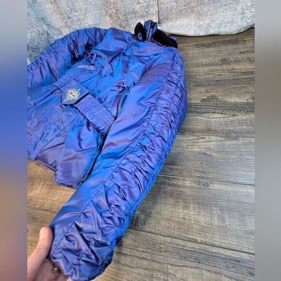 Vintage Polaris ski snow Snowmobile jacket insulated, blue purple metallic med - Picture 9 of 16
